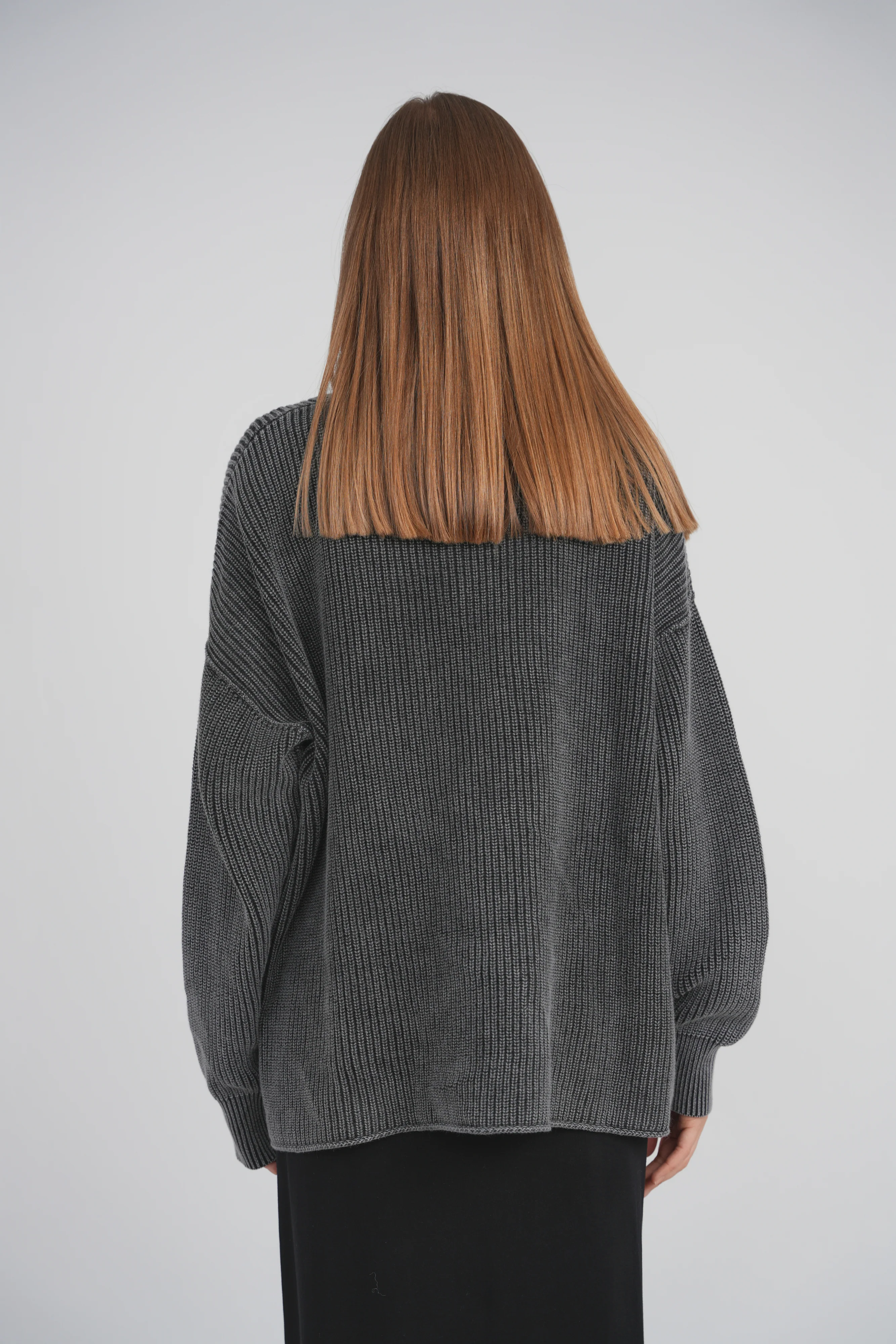 ACID WASH CARDIGAN (ACID BLACK) - Image 4