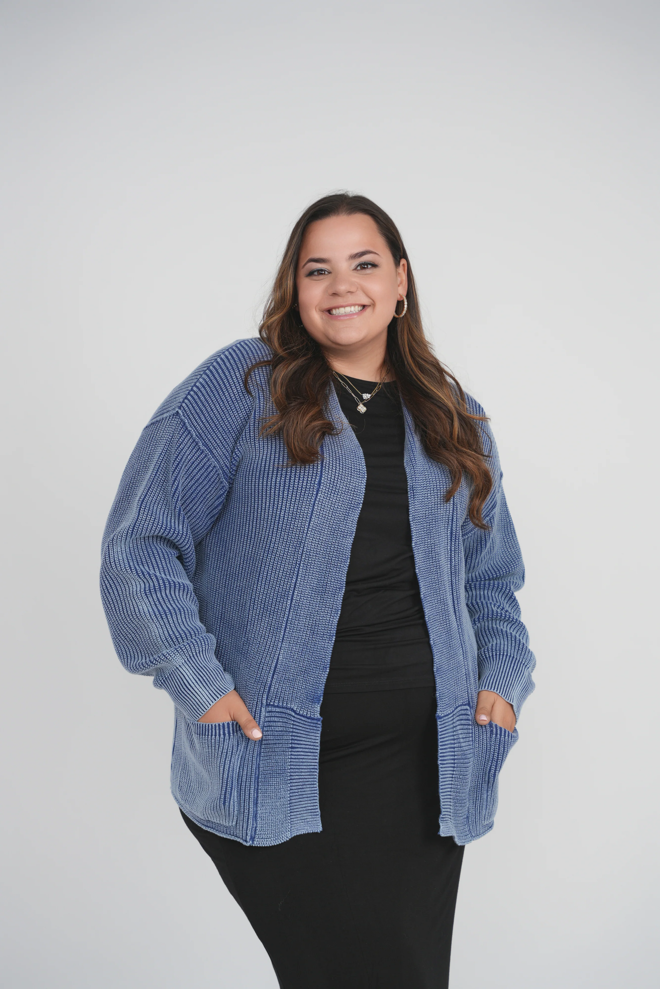 ACID WASH CARDIGAN (ACID BLUE) - Image 2