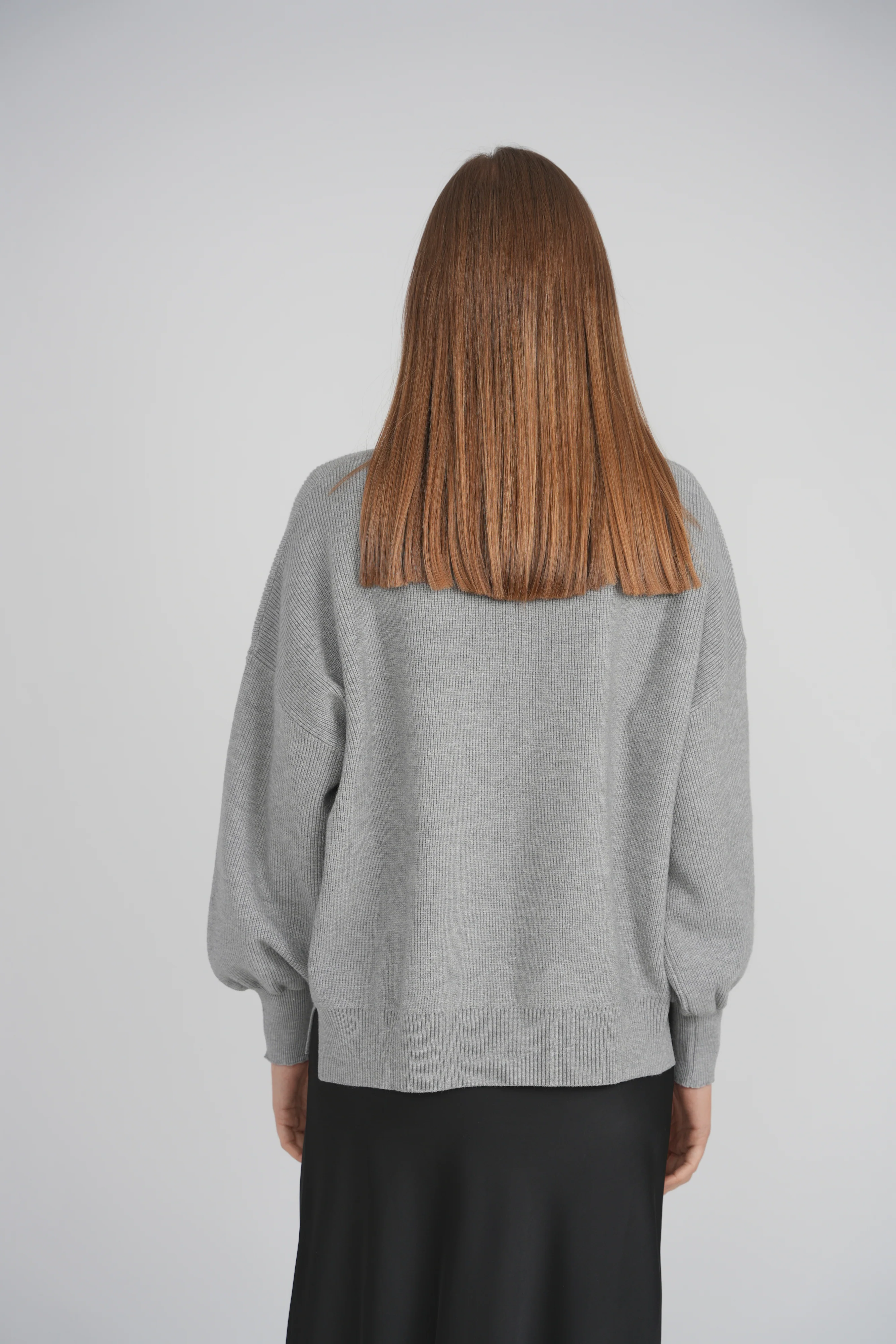 BUBBLE SLEEVE SWEATER (GREY) - Image 4