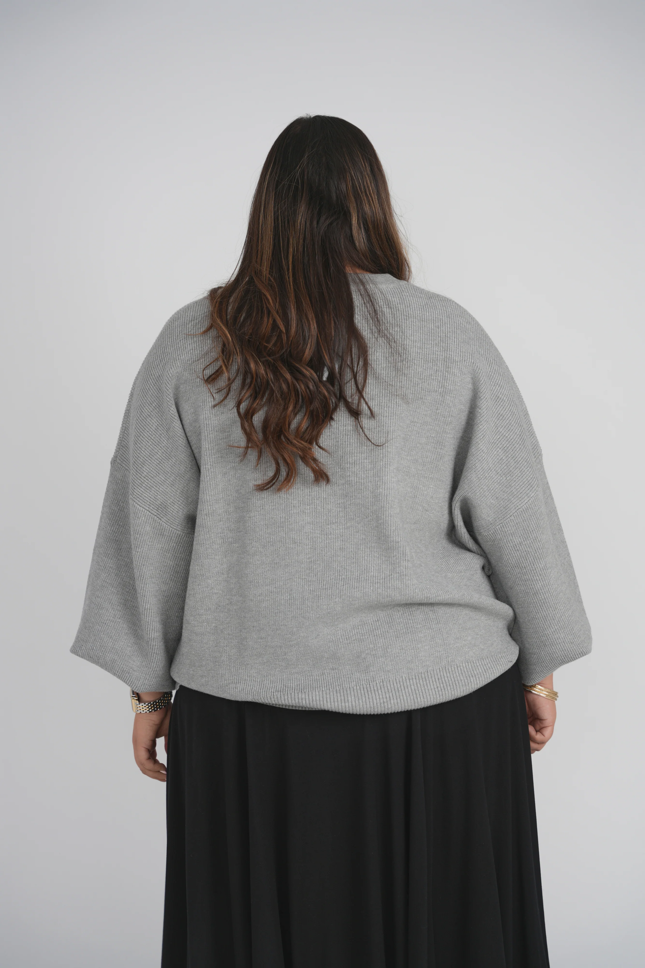 BUBBLE SLEEVE SWEATER (GREY) - Image 6