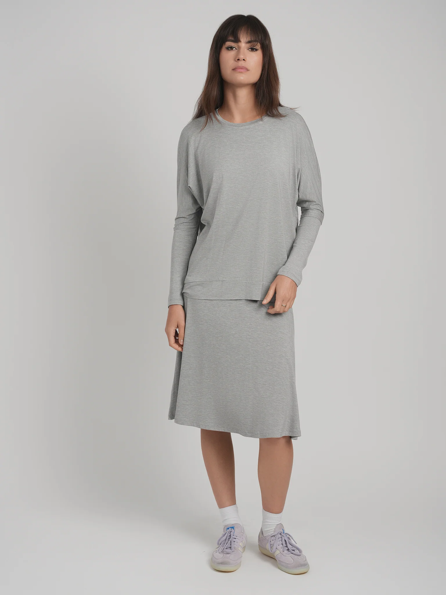 MODAL SKYE SKIRT (LIGHT H. GREY) - Image 4