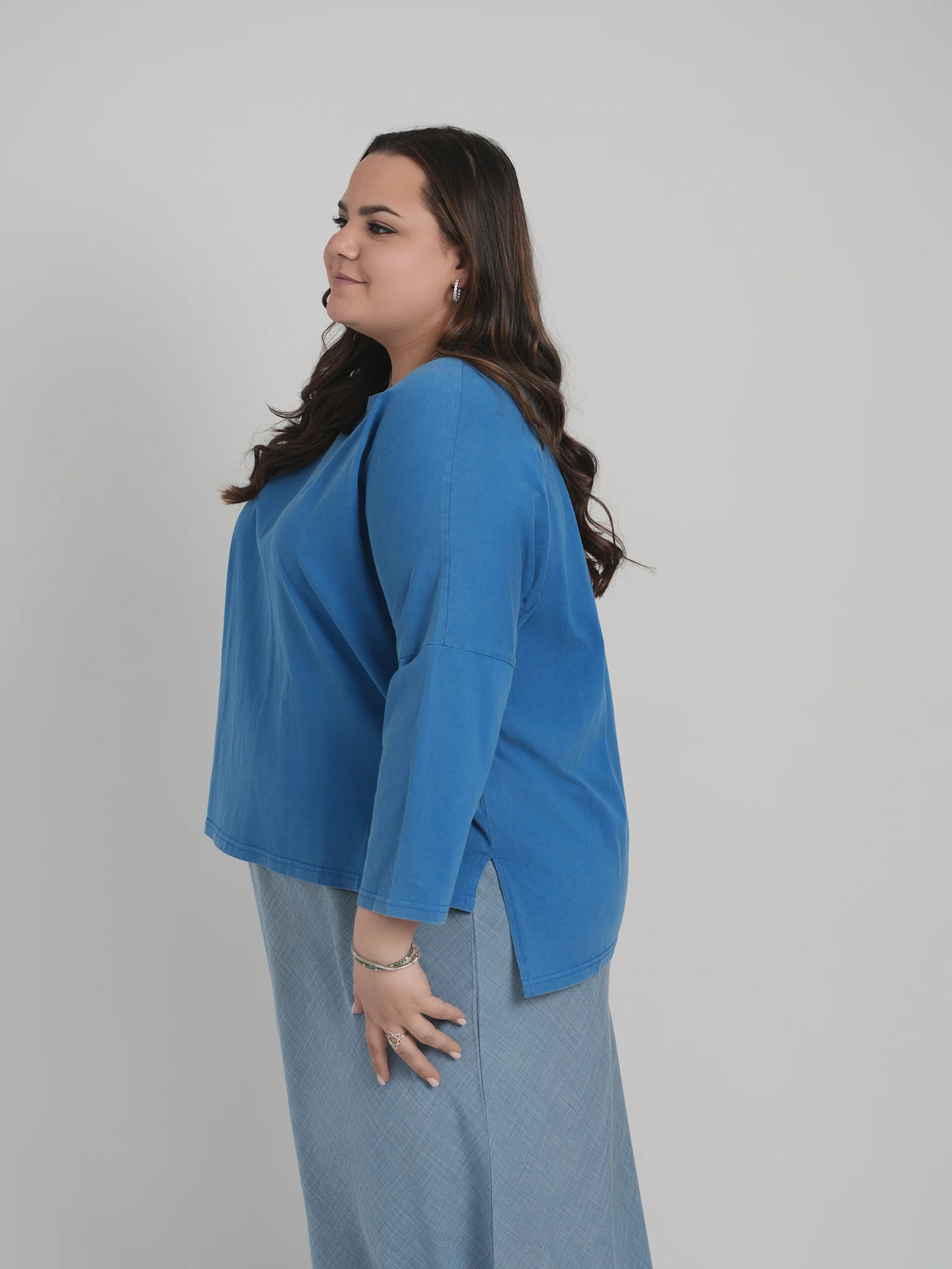 COTTON ACID WASHED TEE (ROYAL BLUE) - Image 7