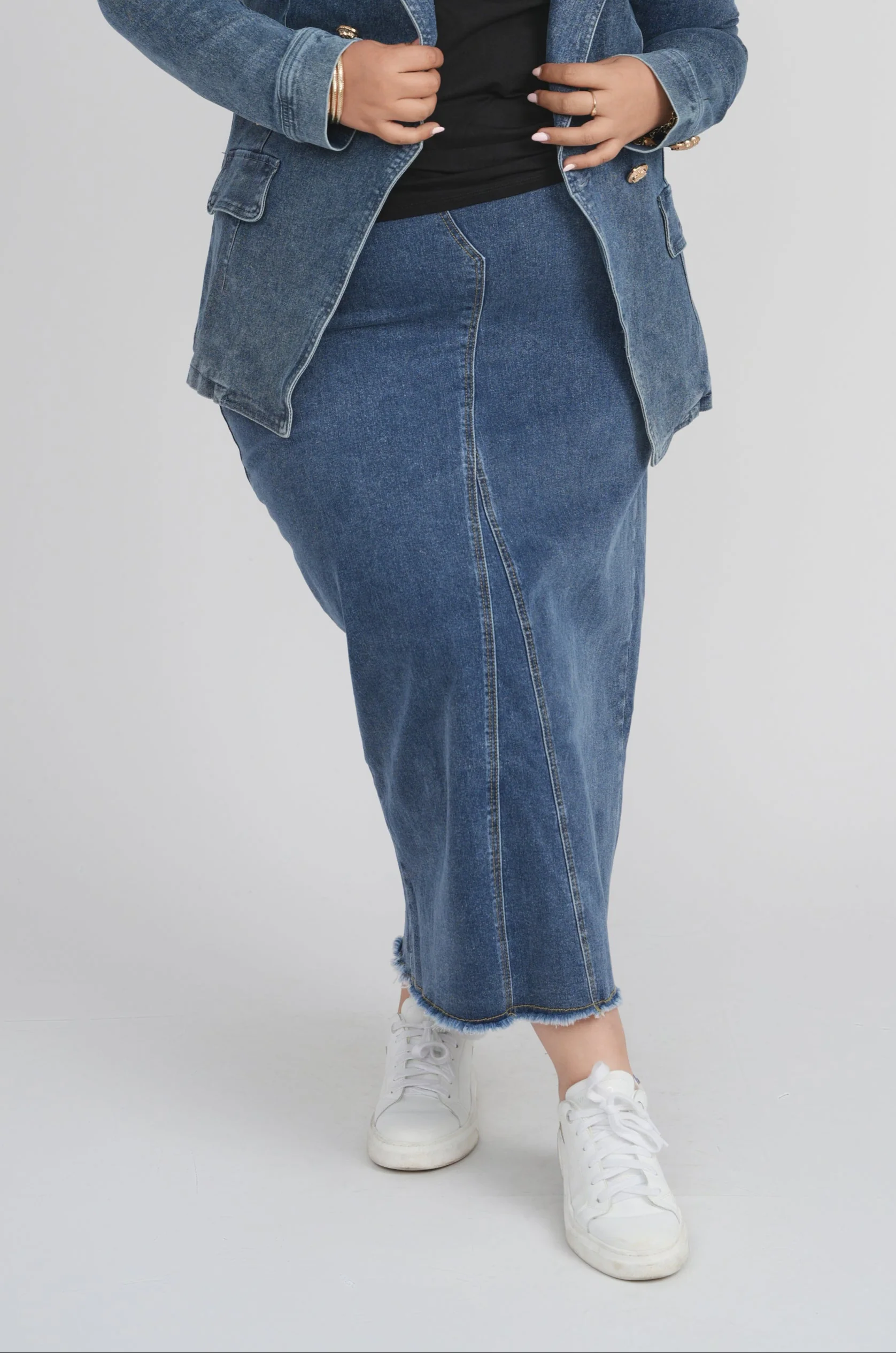 DENIM MAXI SKIRT (BLUE DENIM) - Image 2