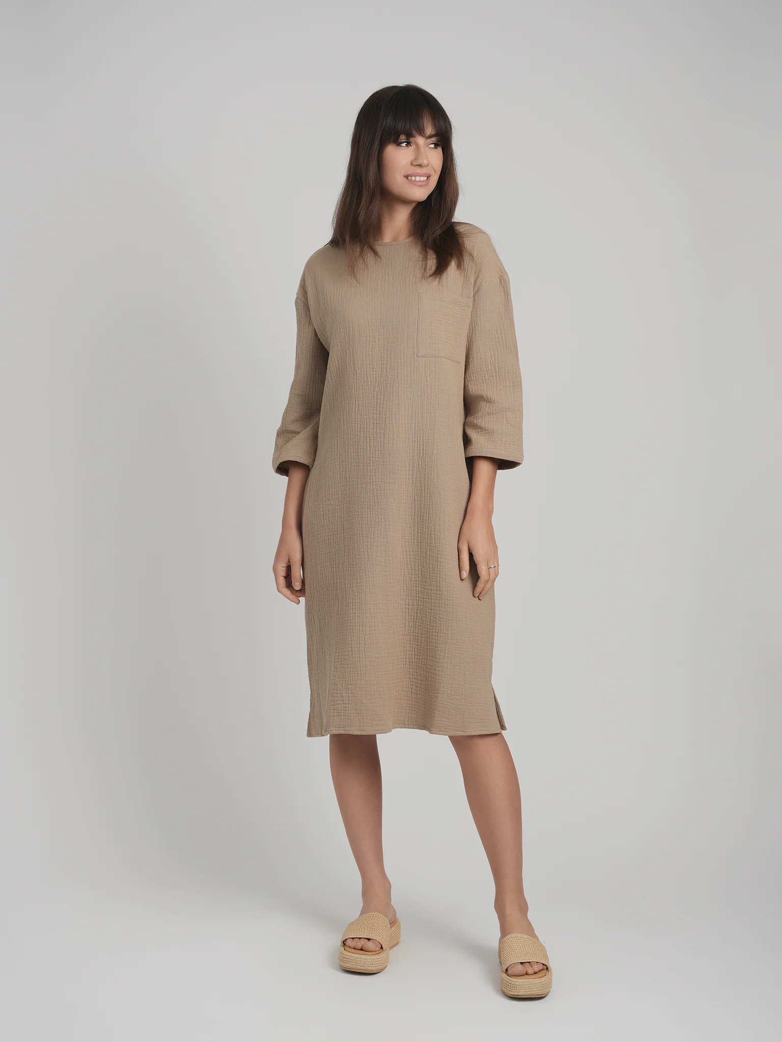 GAUZE DRESS (STRAW)