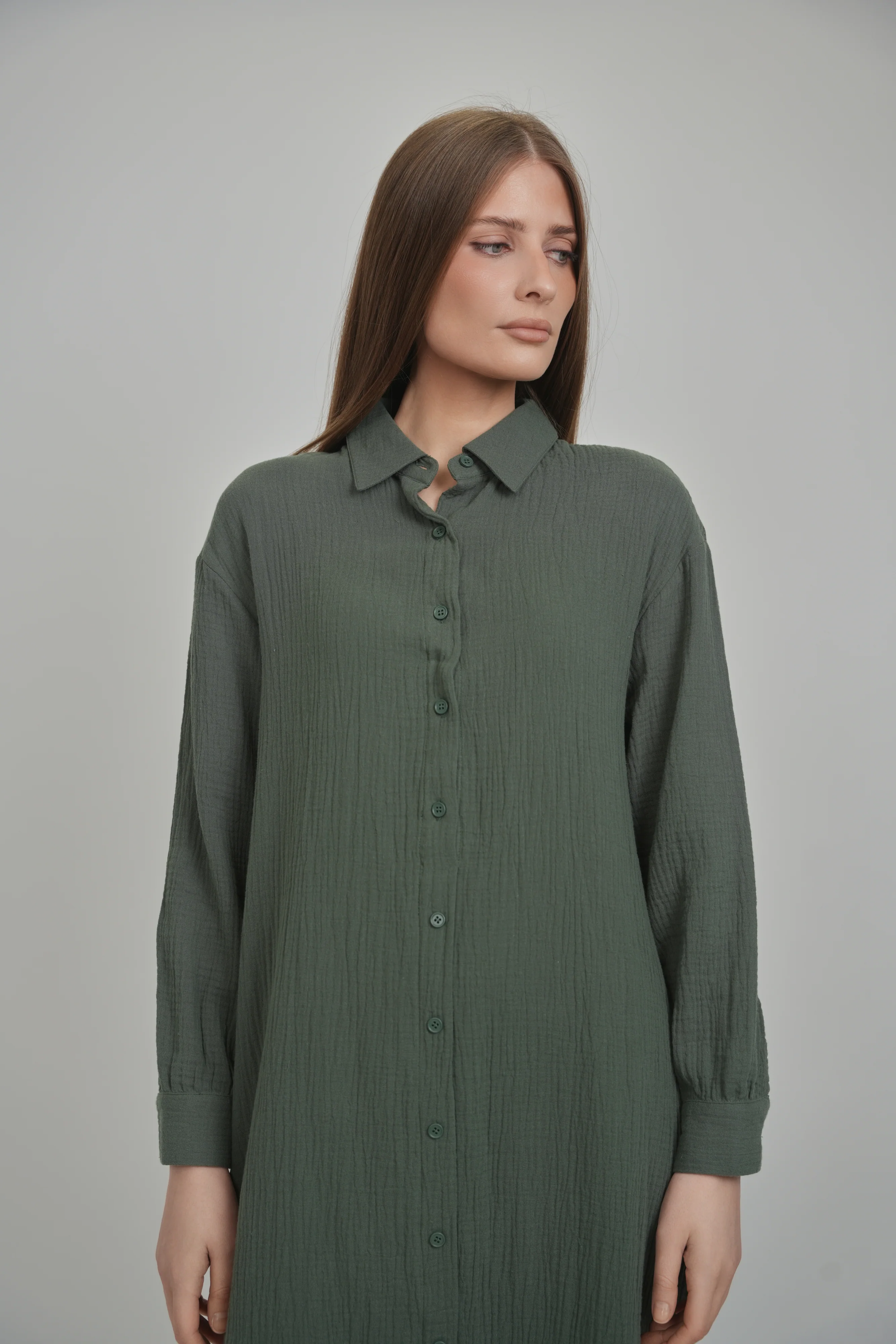 MAXI GAUZE SHIRT DRESS - Image 7