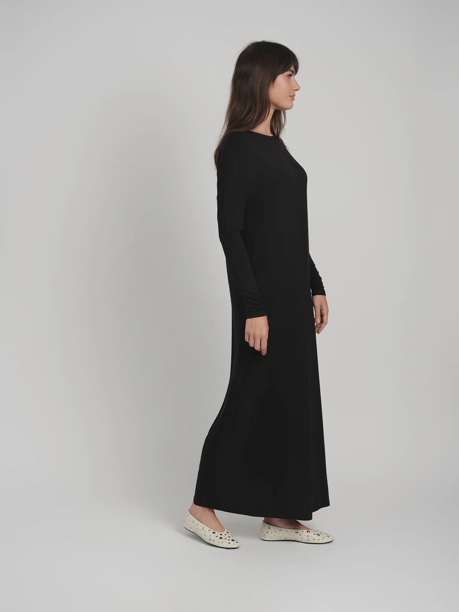 MODAL MAXI DRESS (BLACK) - Image 2