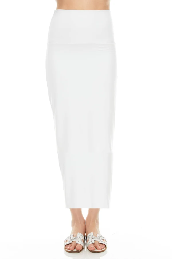 MODAL MIDI SLIM SKIRT (WHITE)