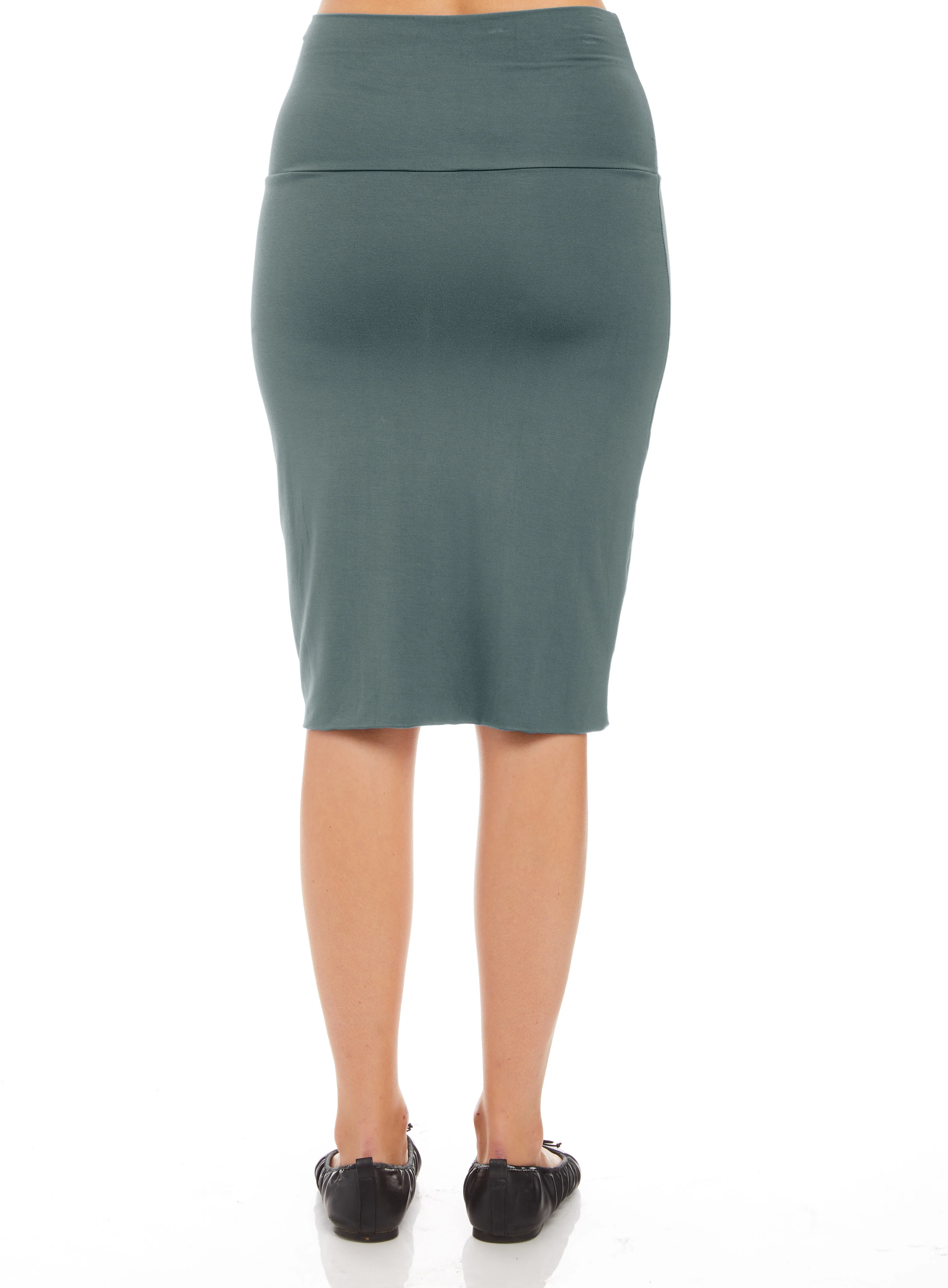 MODAL PENCIL SLIM SKIRT (DARK MARINE) - Image 3