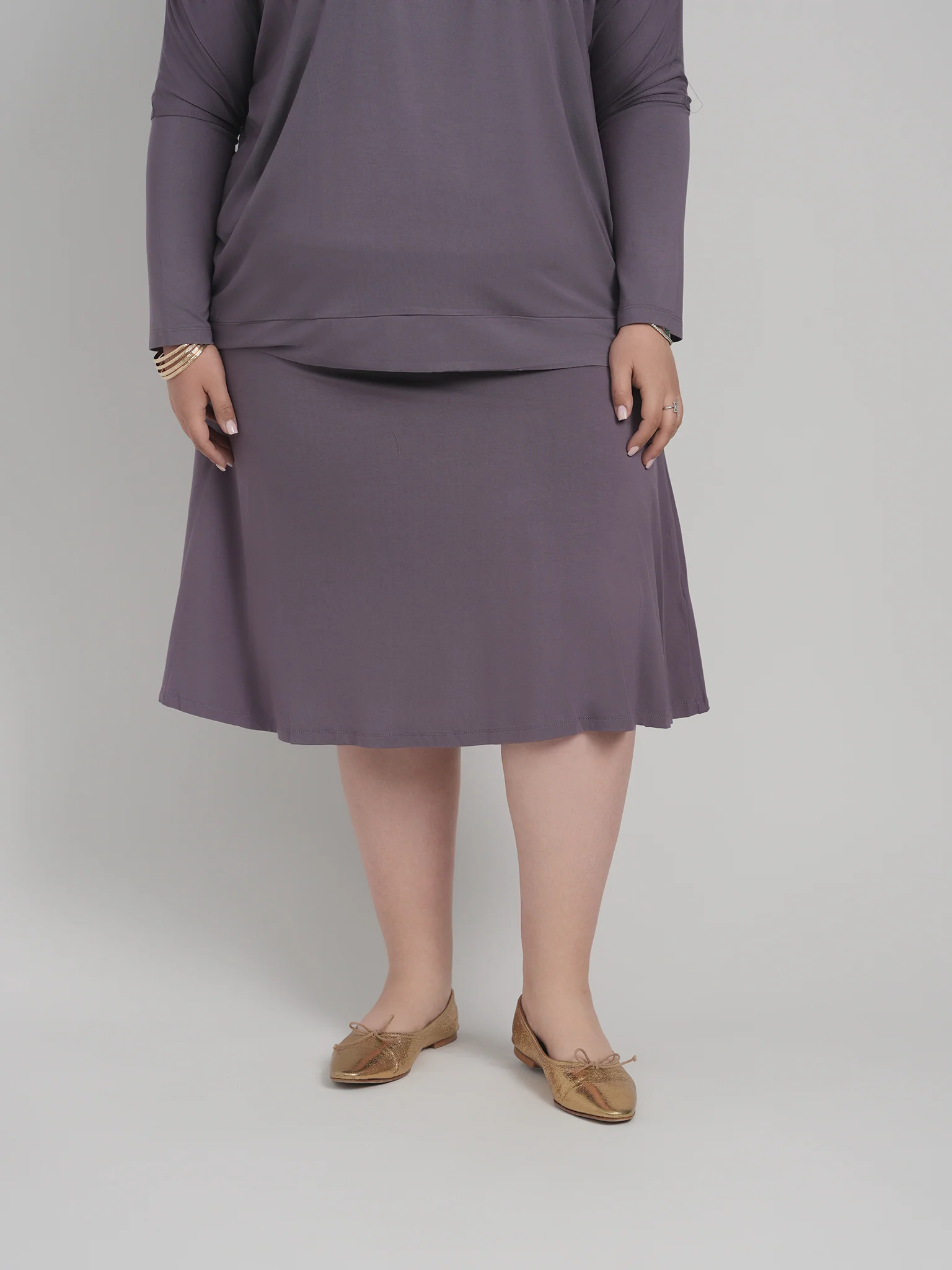 MODAL SKYE SKIRT (DUSTY LILAC) - Image 2