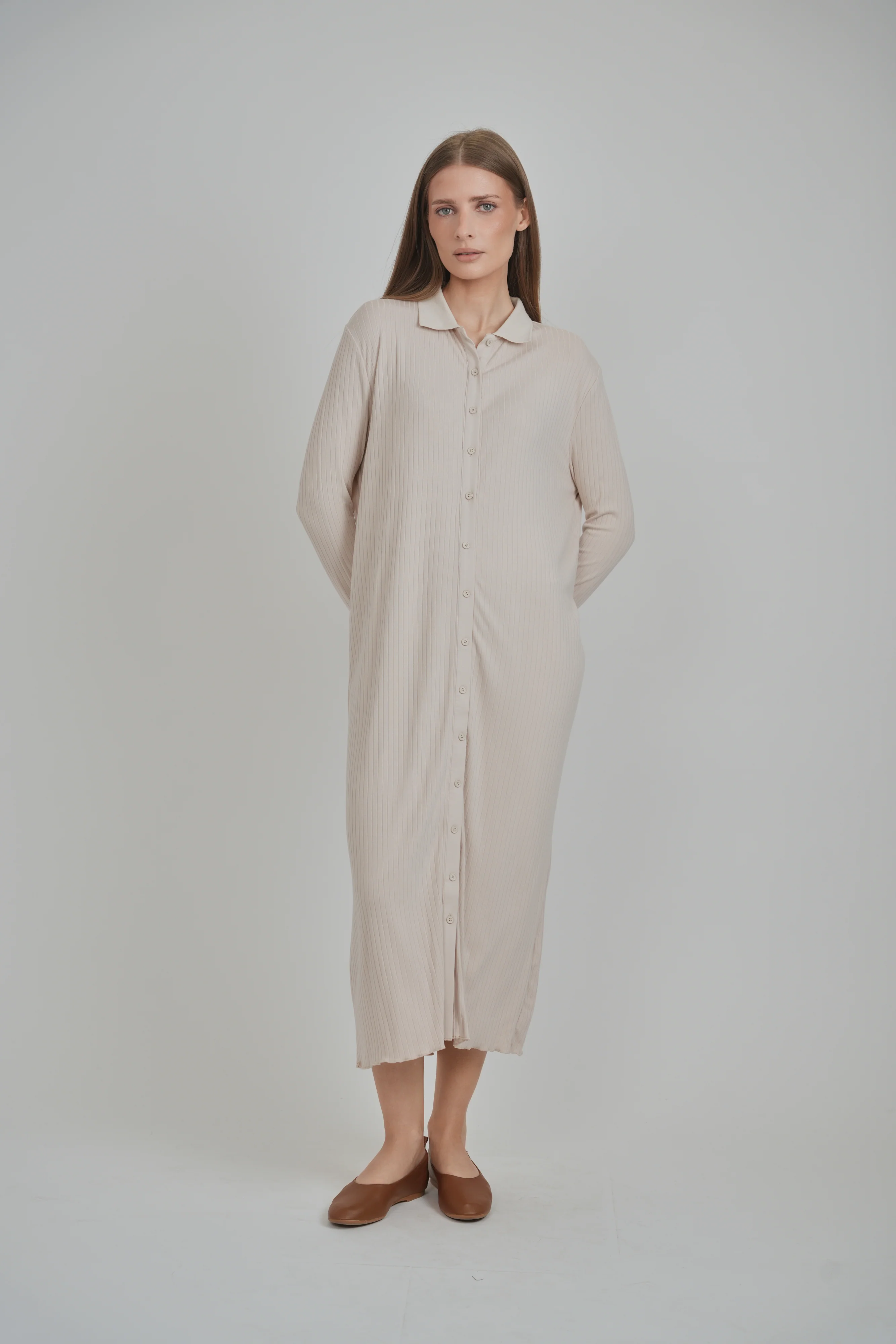 RIBBED BUTTON DOWN DRESS - Image 3