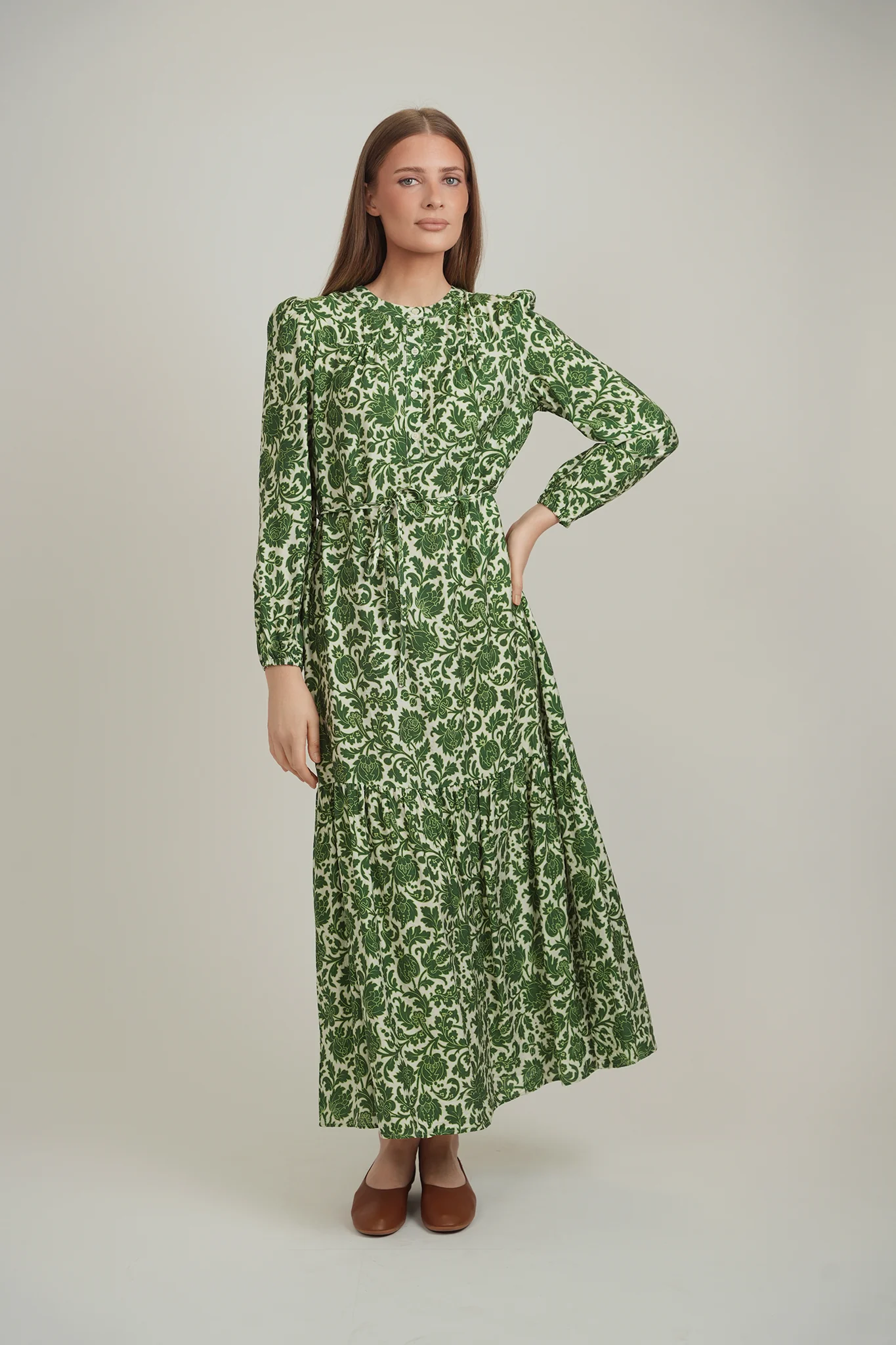 RIVA DRESS (GREEN FLORAL)