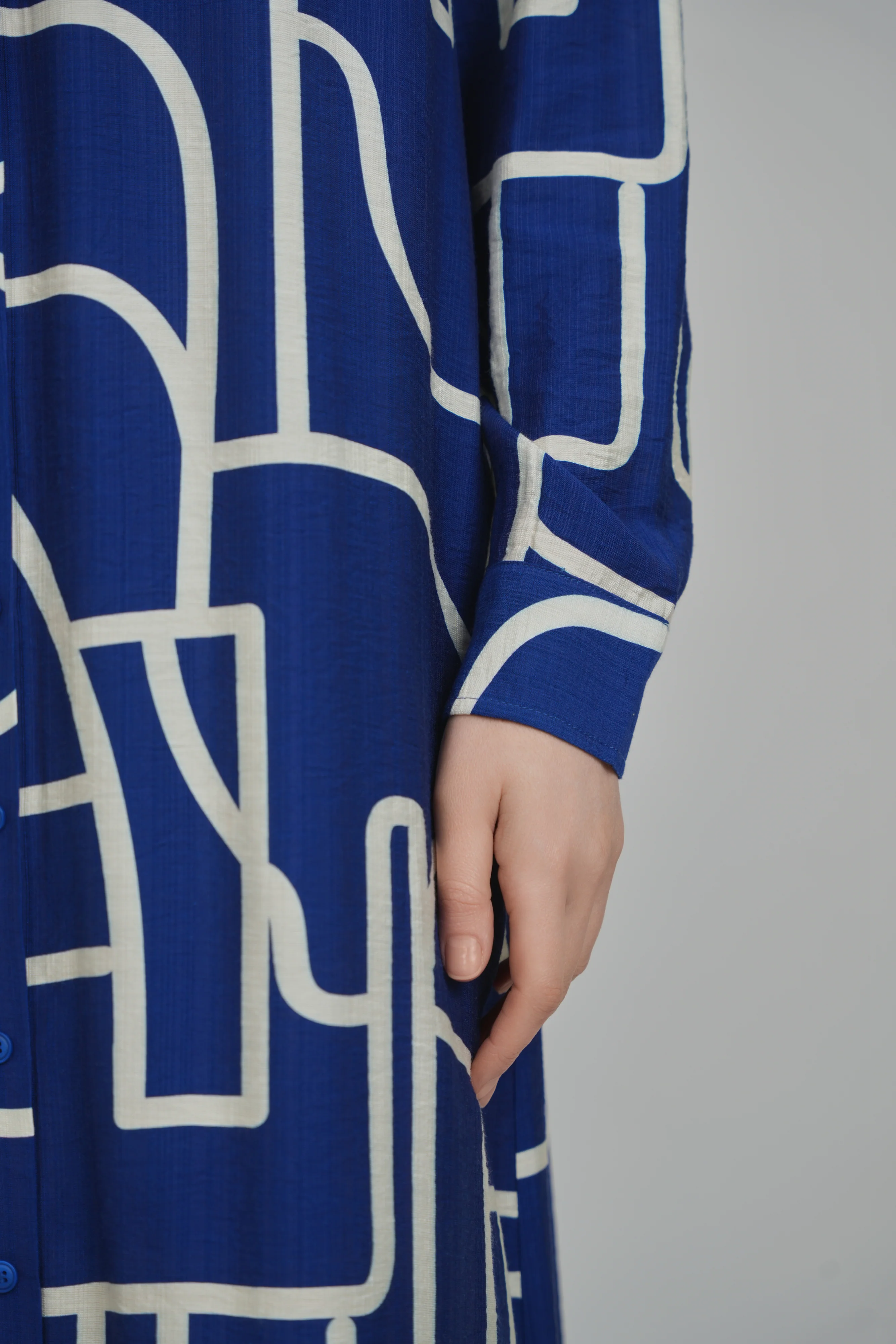 SARAH DRESS (BLUE ABSTRACT) - Image 7