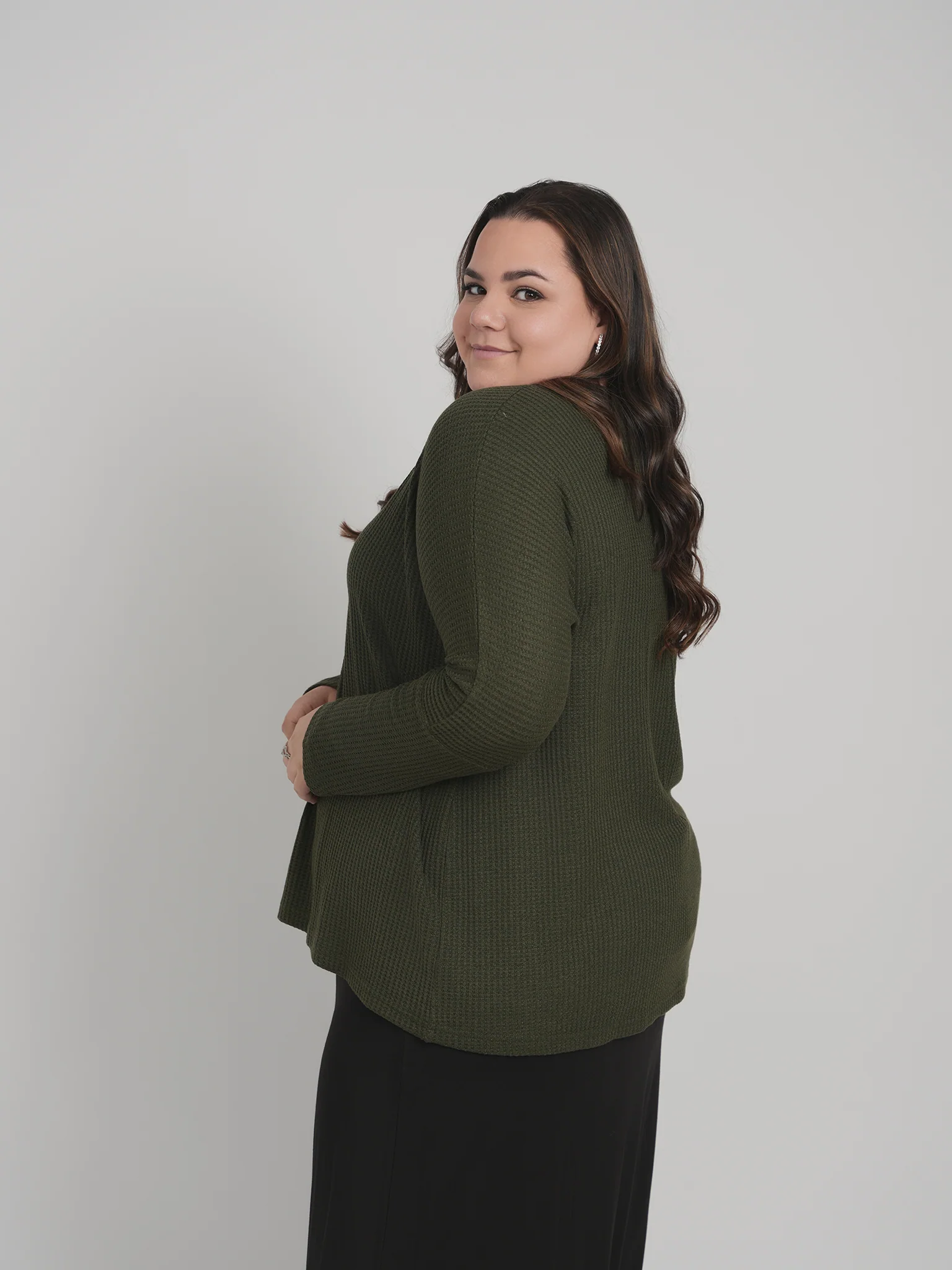 SKYE WAFFLE TOP (ARMY) - Image 5