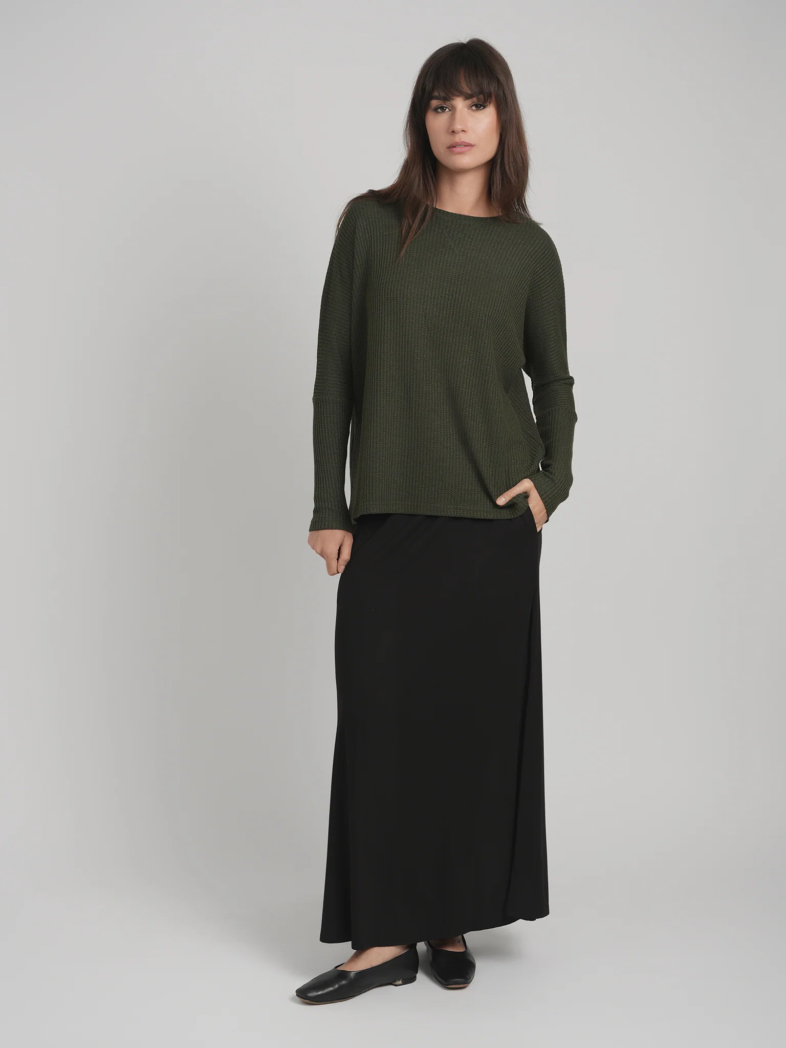 SKYE WAFFLE TOP (ARMY) - Image 7