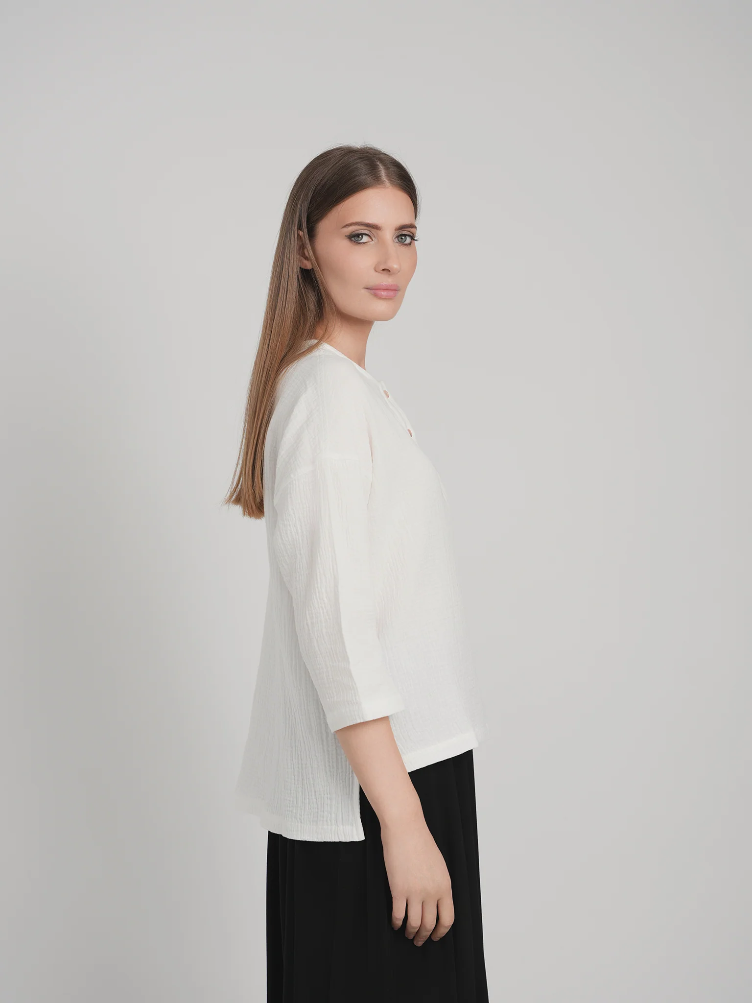 SQUARE HENLEY TOP (WHITE) - Image 3