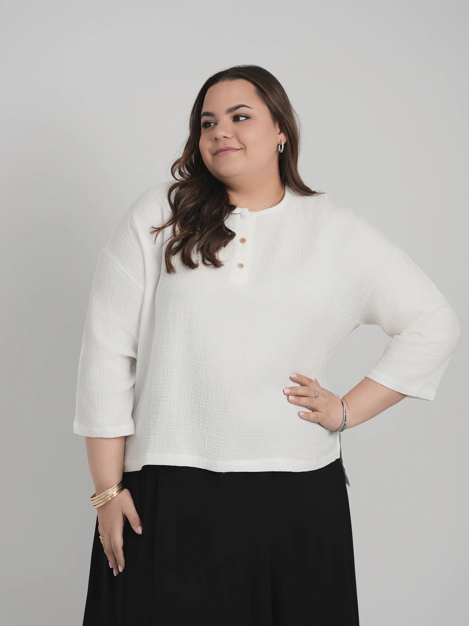 SQUARE HENLEY TOP (WHITE) - Image 5