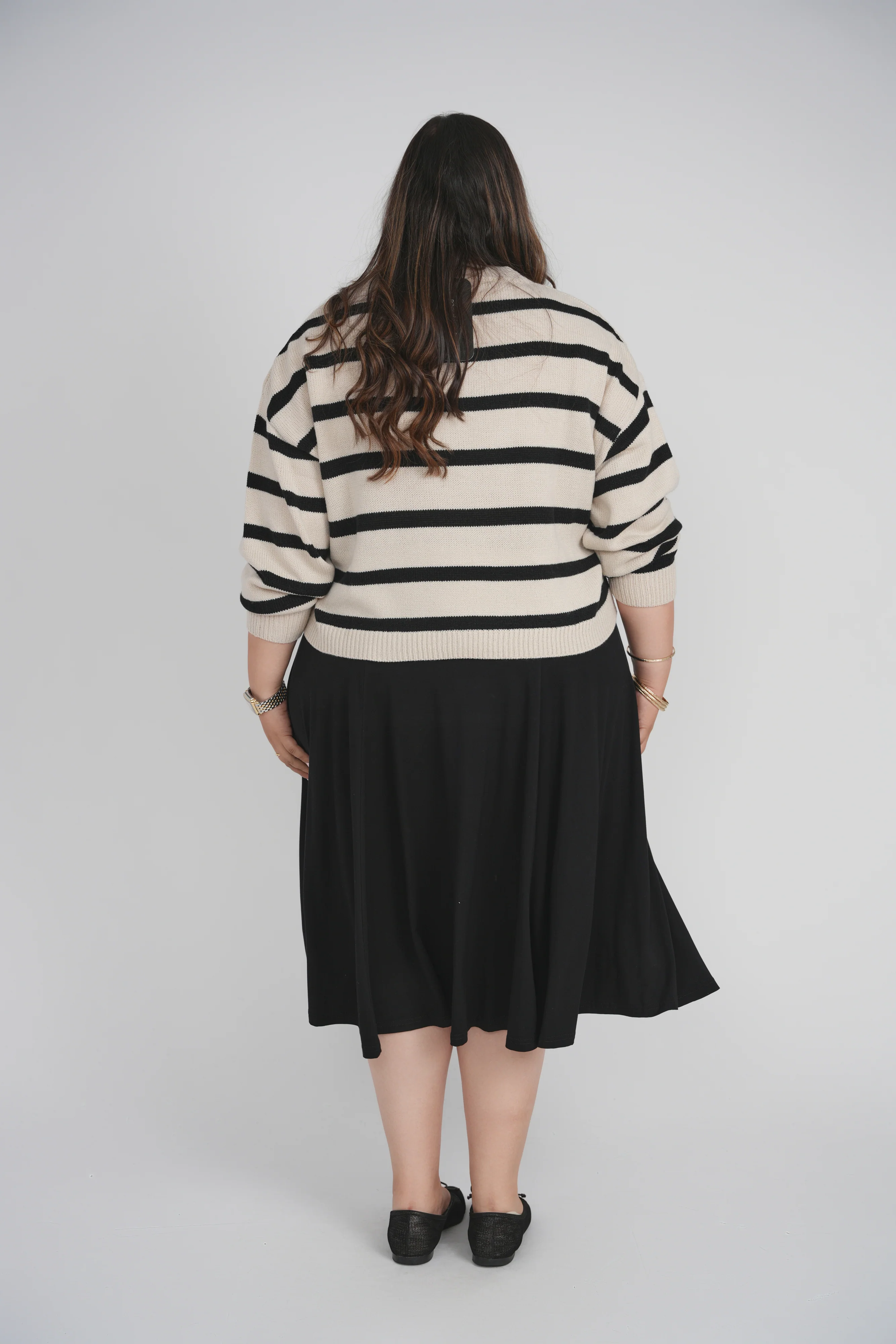 STRIPED SWEATER (OATMEAL-BLACK) - Image 6