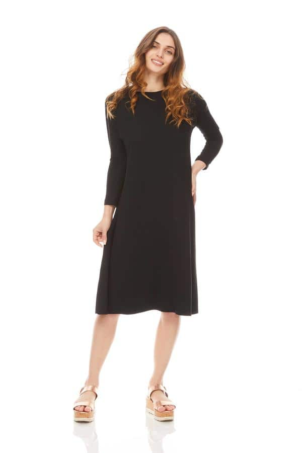 TUNIC DRESS SOLID JERSEY (BLACK) - Image 10