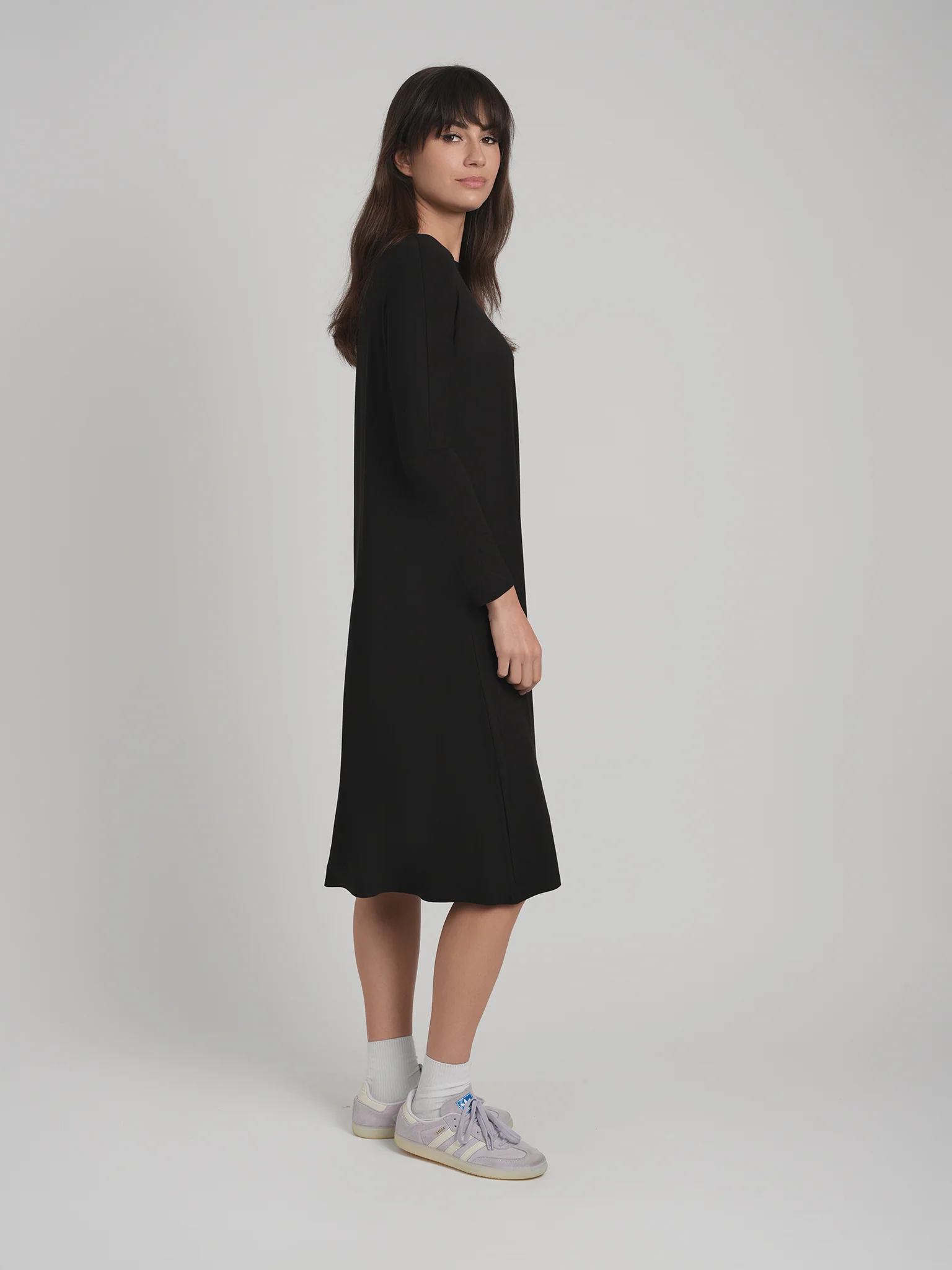 TUNIC DRESS SOLID JERSEY (BLACK) - Image 3
