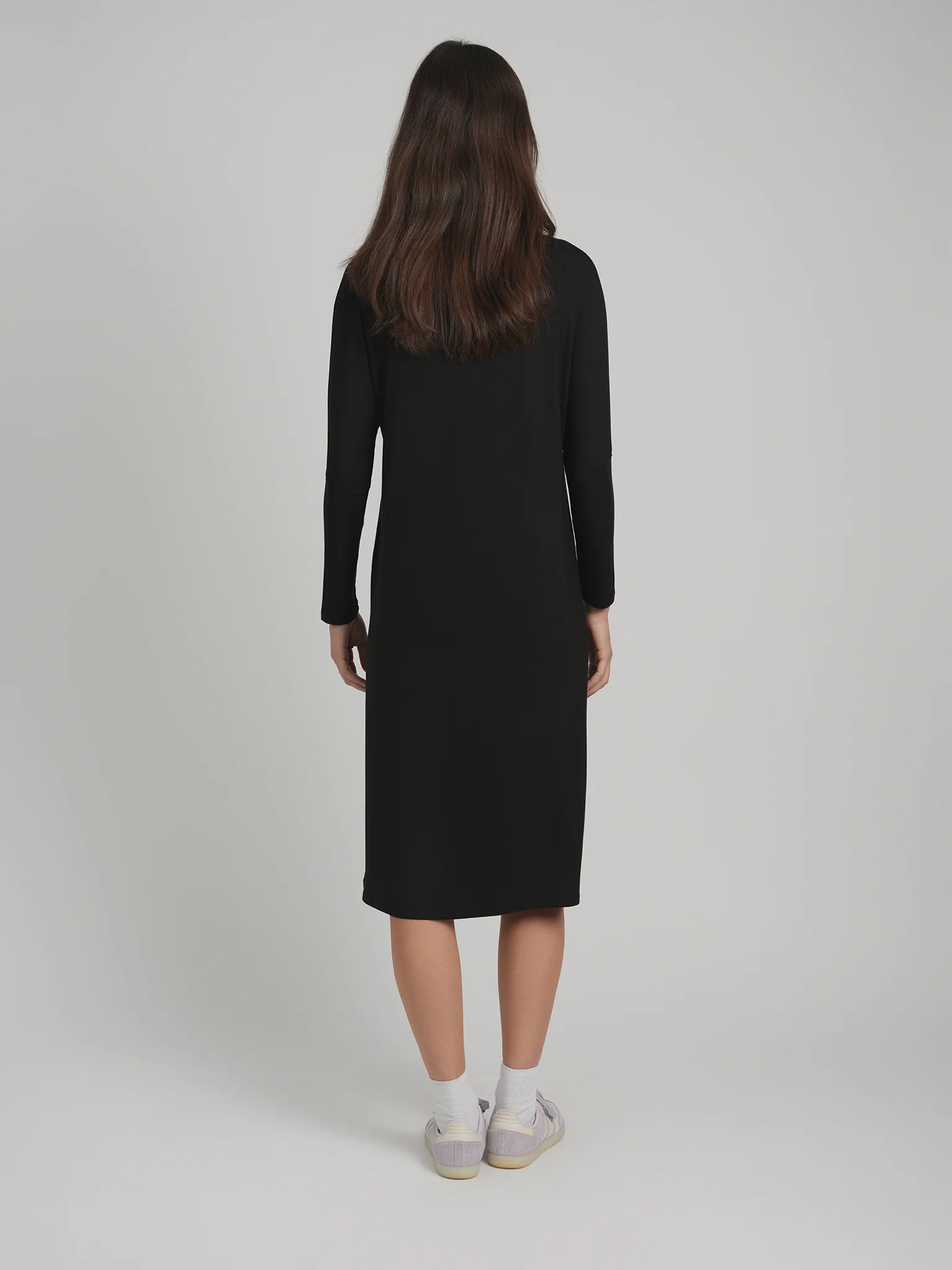 TUNIC DRESS SOLID JERSEY (BLACK) - Image 4