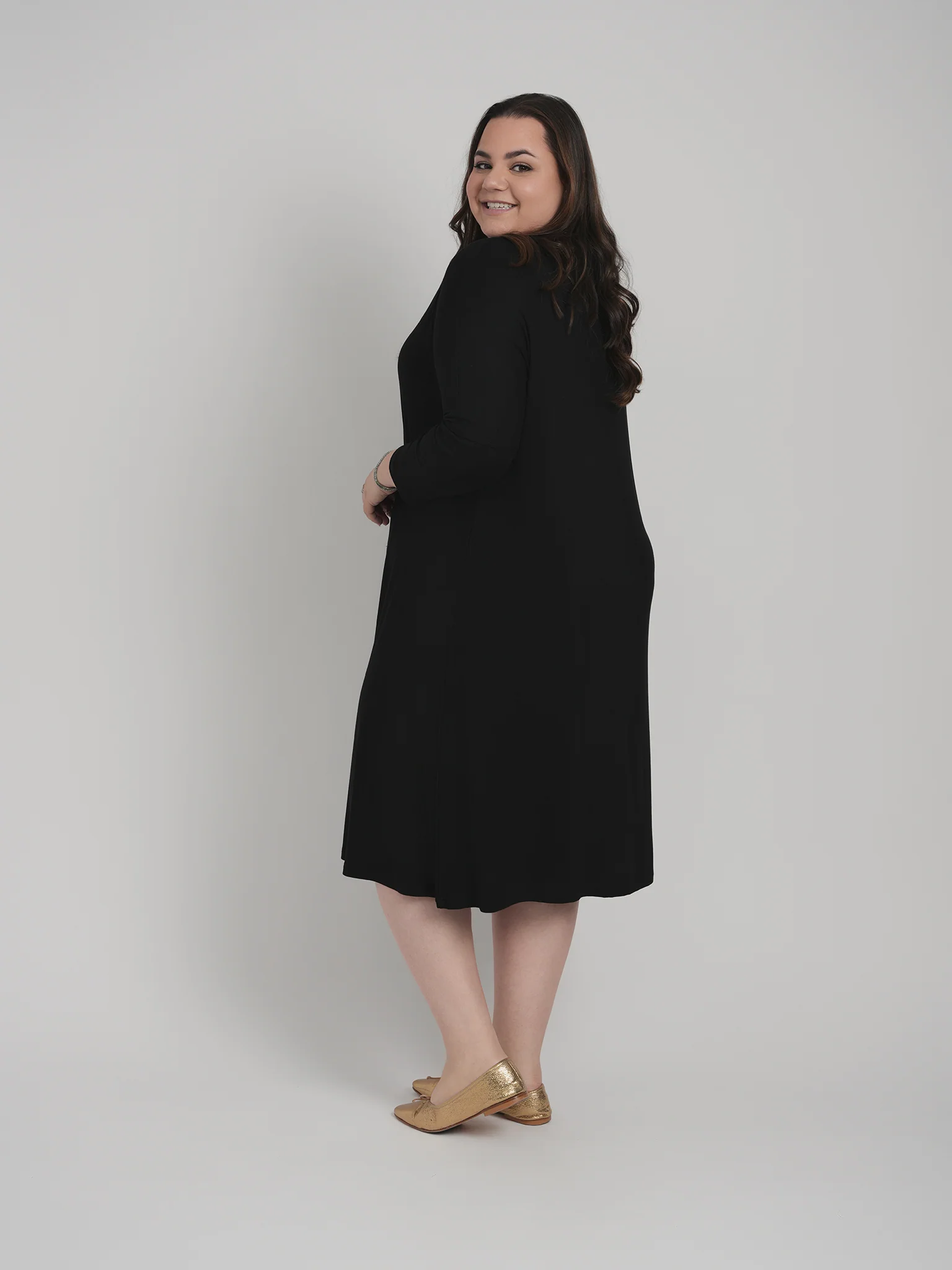 TUNIC DRESS SOLID JERSEY (BLACK) - Image 5