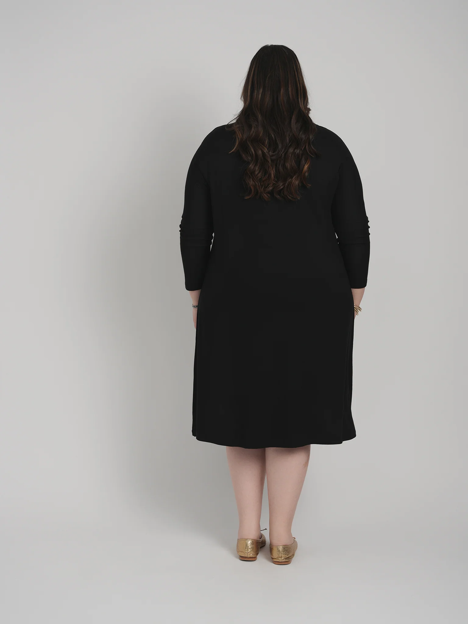 TUNIC DRESS SOLID JERSEY (BLACK) - Image 6