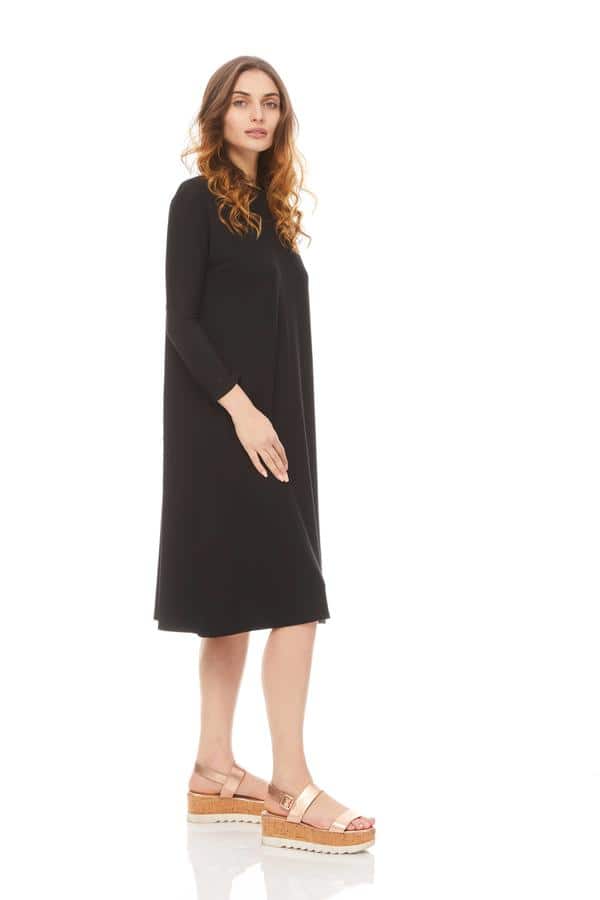 TUNIC DRESS SOLID JERSEY (BLACK) - Image 8