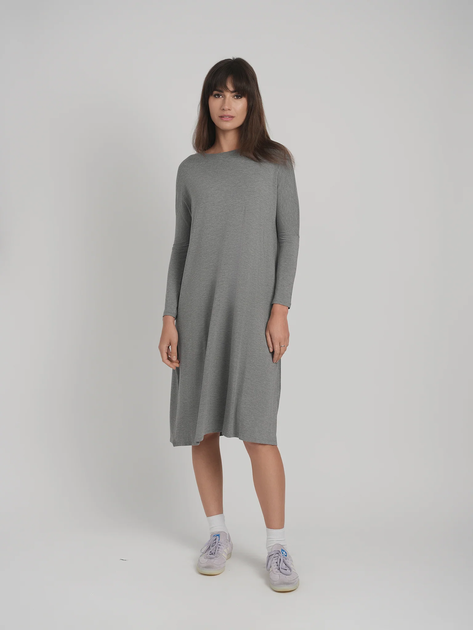TUNIC DRESS SOLID JERSEY (CHARCOAL)