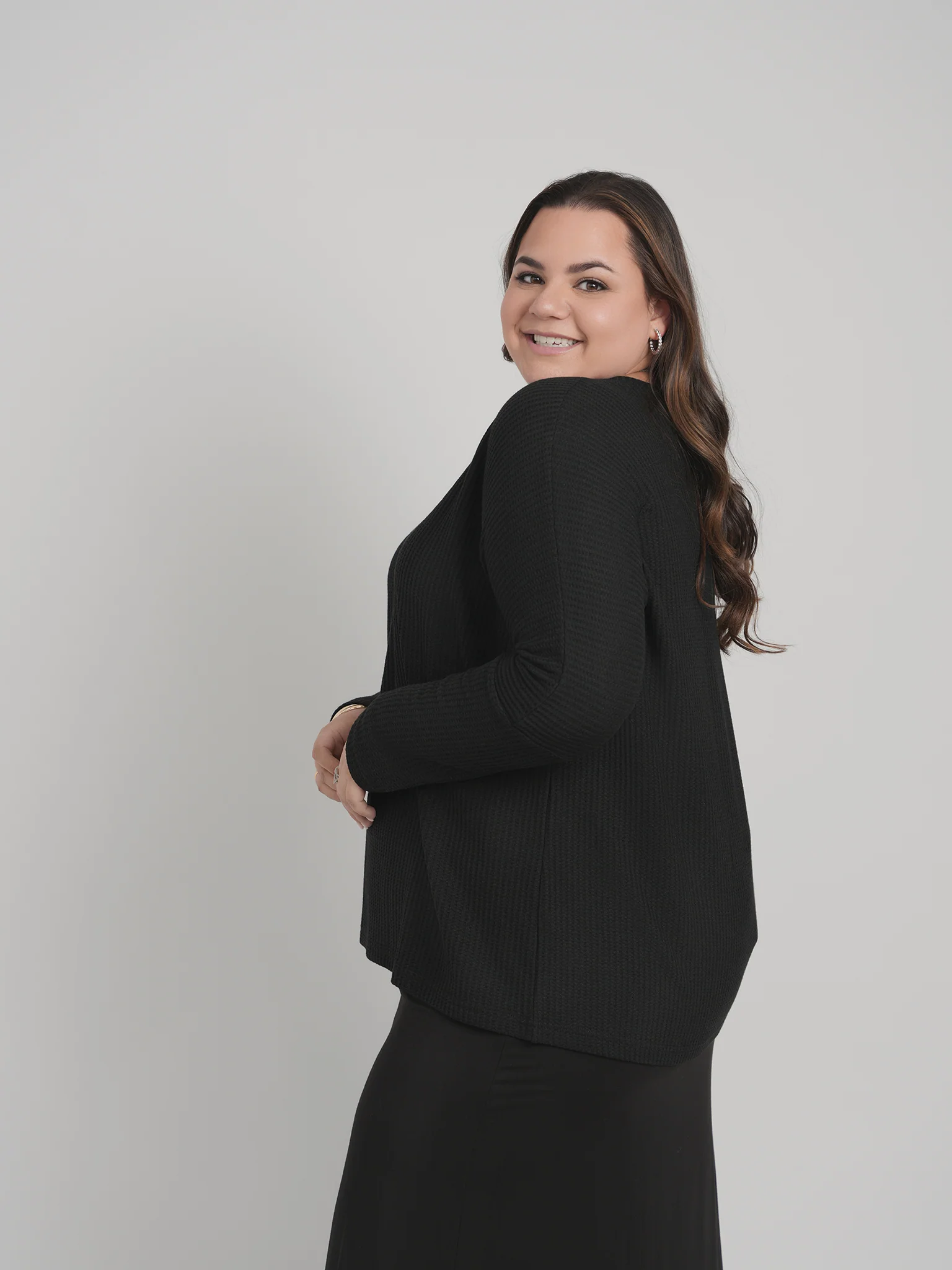 SKYE WAFFLE TOP (BLACK) - Image 7