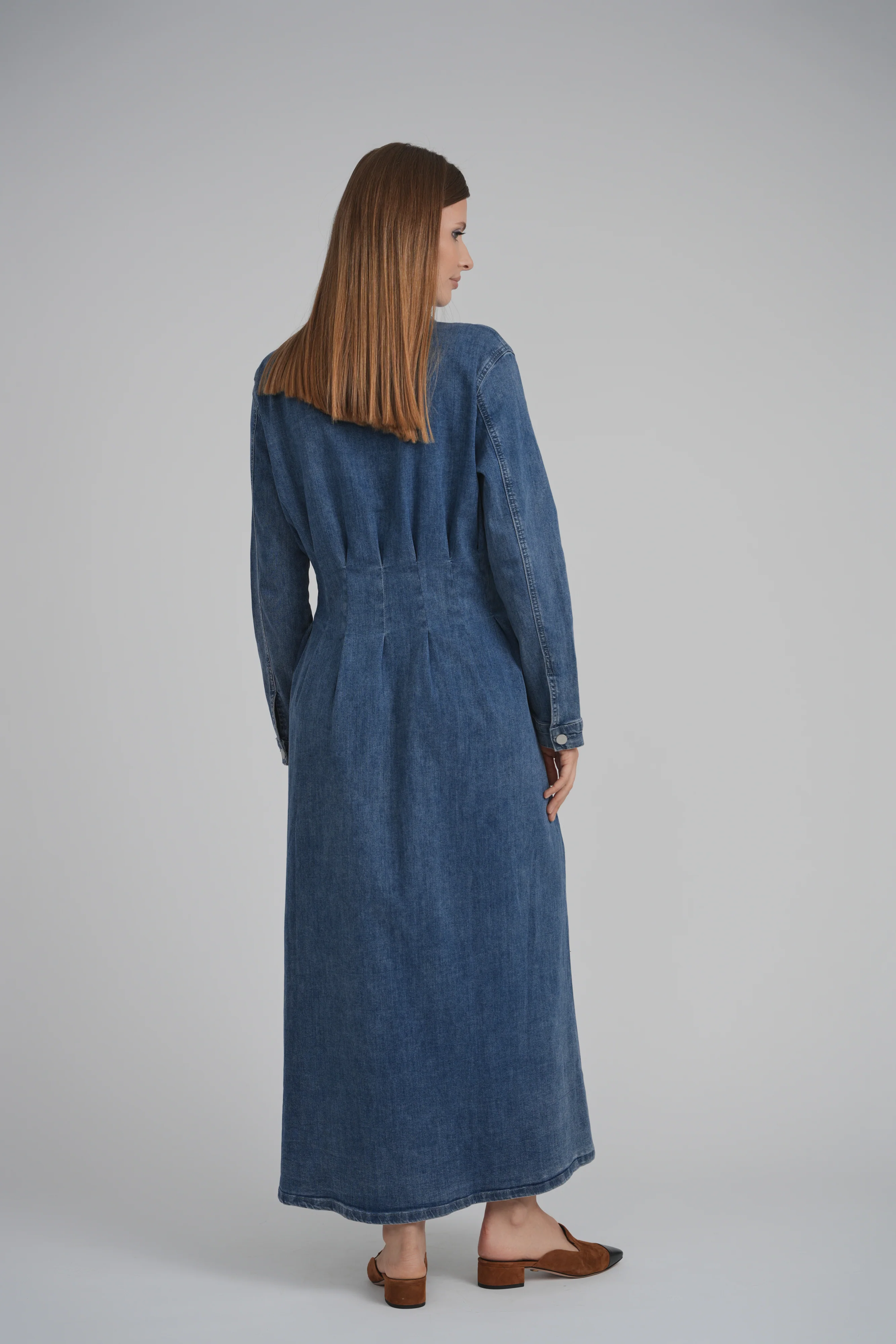 WAISTED DENIM DRESS - Image 5