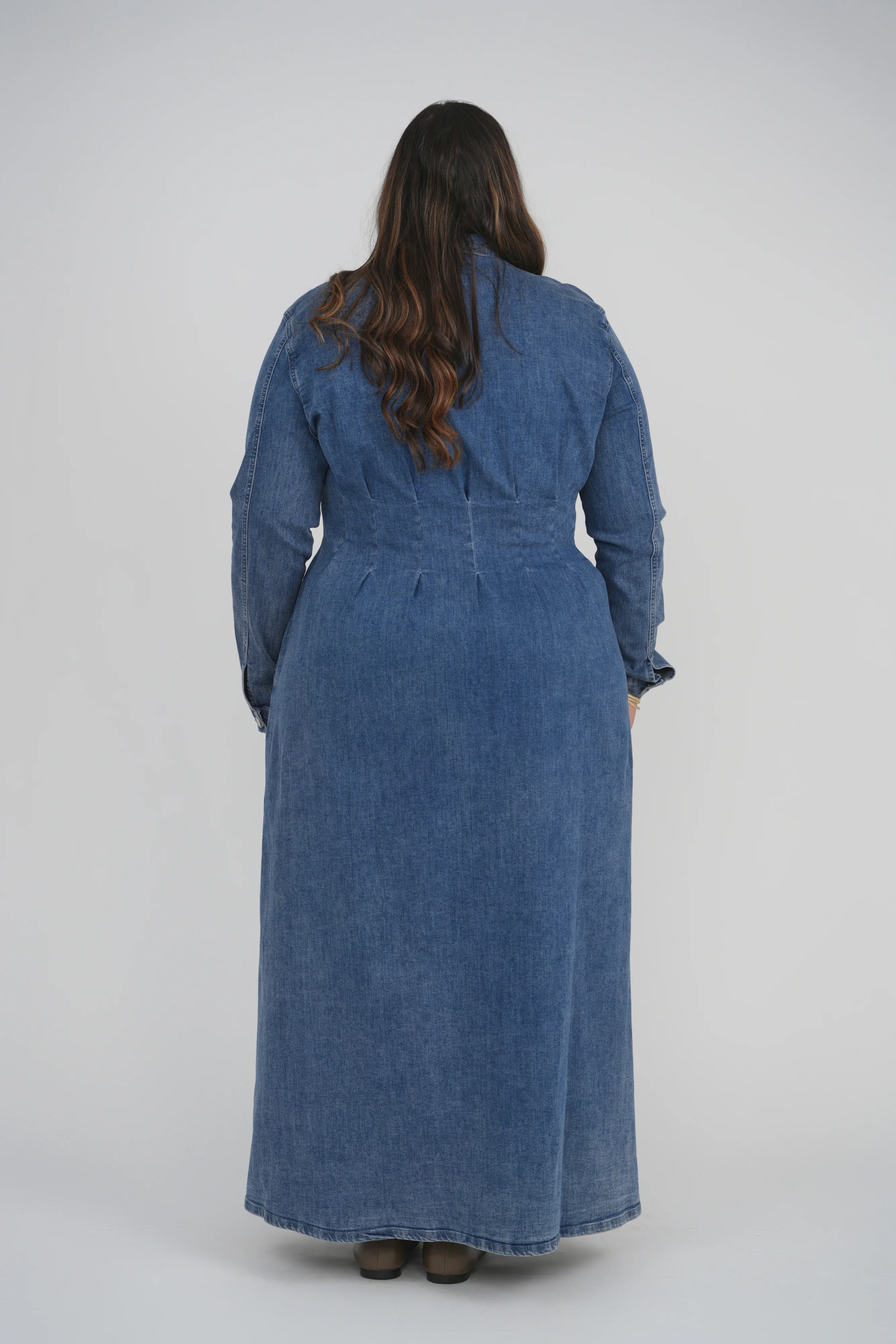 WAISTED DENIM DRESS - Image 6